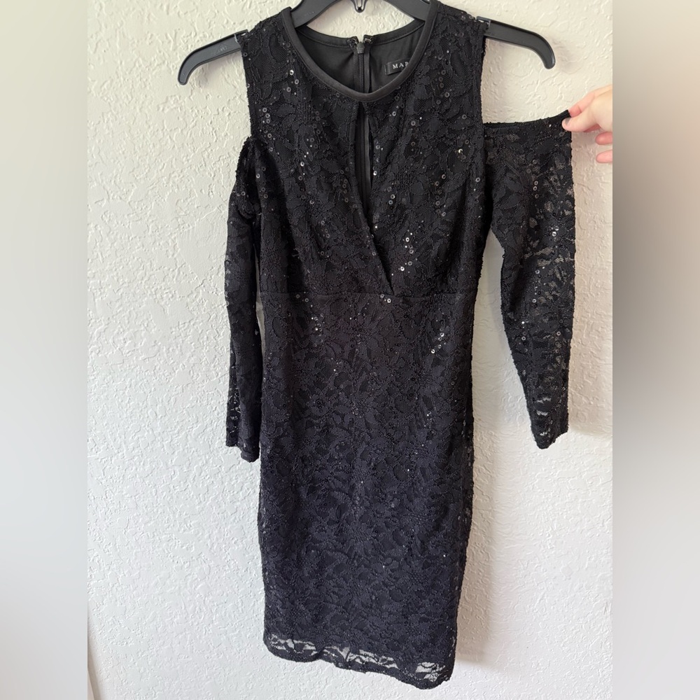 3 for $30! MARINA Black Off the Shoulder Bodycon Dress
